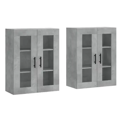 vidaXL Wall Mounted Cabinets Cupboard pcs Concrete Grey Engineered Wood