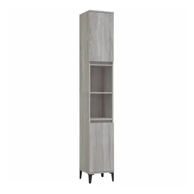 (grey sonoma) vidaXL Bathroom Cabinet Cupboard Washroom Storage Cabinet Engineered Wood