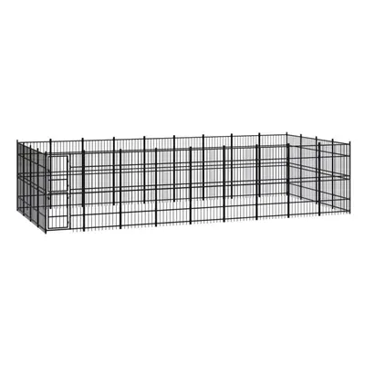 vidaXL Outdoor Dog Kennel Steel Outdoor Puppy Enclosure Dog Pet Supply Cage