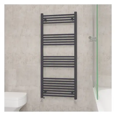 (1400x600mm, Anthracite) NRG Straight Central Heating Towel Rail Bathroom Heated Rad Radiators L