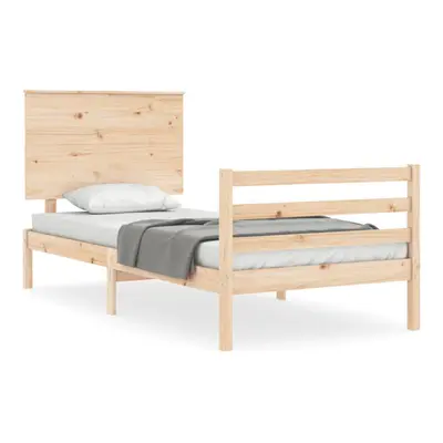 (brown, x cm) vidaXL Bed Frame Bed Base Wooden Bed with Headboard White King Size Solid Wood