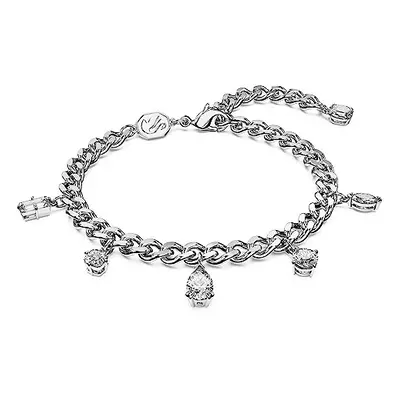 Swarovski Dextera Chunky Chain Bracelet, White Crystals in a Rhodium Plated Setting, from the De