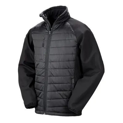 (3XL, Black/Black) Result Mens Black Compass Padded Soft Shell Jacket