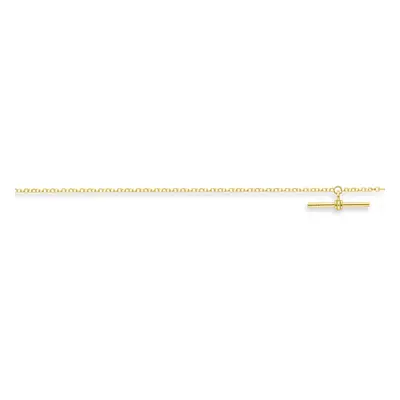 Jewelco London 9ct Yellow Gold Tight-link Micro Belcher T-Bar Necklace 18" 45cm - CANR02023-18