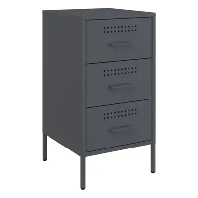 vidaXL Bedside Cabinet Bed Cabinet Nightstand Anthracite Cold-rolled Steel