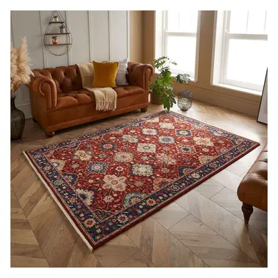 (Red / Blue, 120x180cm) Luxury Wool Traditional Rug Carpet Vintage Oriental Rugs Runner Small La