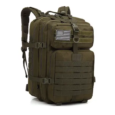 (Army green) 45L Tactical Army Military 3D Molle Assault Rucksack Backpack Outdoor Hiking Campin