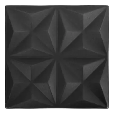 vidaXL 12x 3D Wall Panels Origami Black Self-adhesive DIY Wallpaper Cover