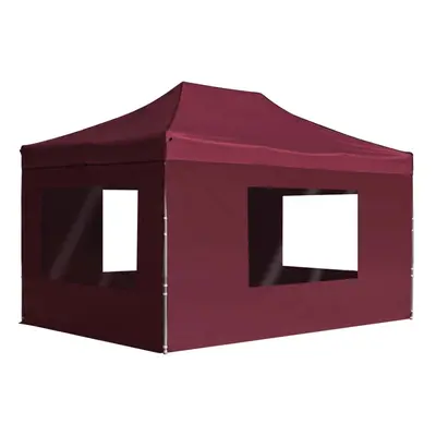 vidaXL Professional Folding Party Tent Walls Aluminium 4.5x3m Wine Red Canopy