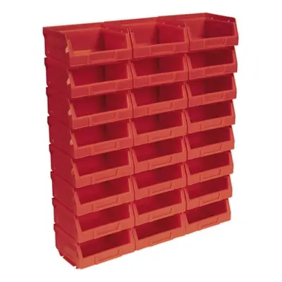 24 PACK Red x x 55mm Plastic Storage Bin - Warehouse Parts Picking Tray