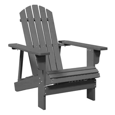 (grey) vidaXL Adirondack Chair Outdoor Chair Patio Garden Chair Seat Solid Wood Fir