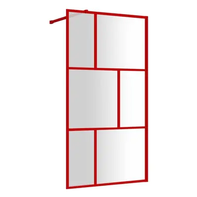 vidaXL Walk-in Shower Wall Bath Screen Shower Screen with Clear ESG Glass Red