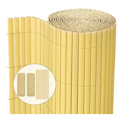 VOUNOT PVC Privacy Screening Fence x cm Reinforced Struts Bamboo