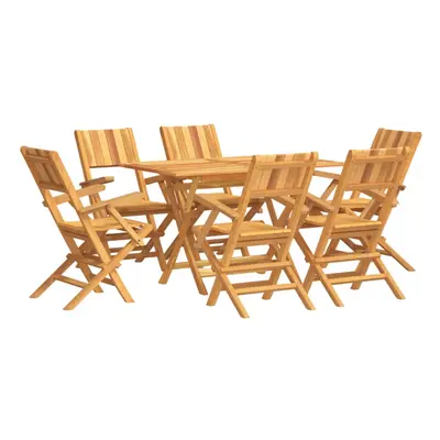 (with armrest, piece) vidaXL Garden Dining Set Dinner Set Patio Seating Piece Solid Wood Teak