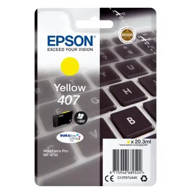 Epson C13T07U440 (407) Ink cartridge yellow, 1.9K pages, 20ml