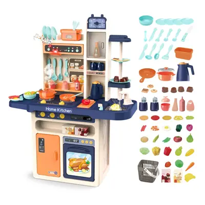 deAO Kitchen Playset Toy with Realistic Lights & Sounds, Kids Play Kitchen Set with Simulation o