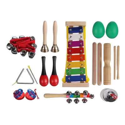 12Pcs Kids Wooden Percussion Xylophone Baby Toddler Preschool Musical Toy Kit