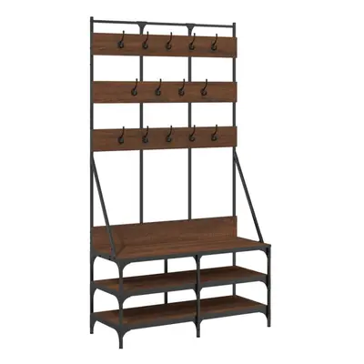 (brown oak) vidaXL Clothes Rack with Shoe Storage Garment Rack Clothes Shelf Clothes Rail