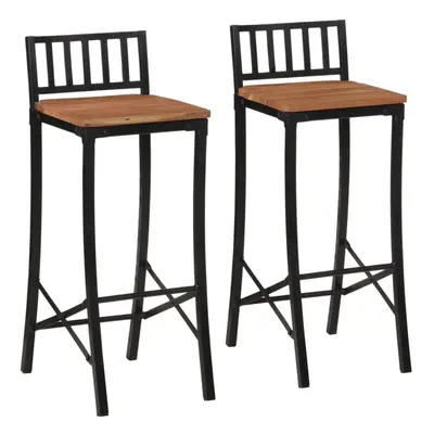 vidaXL Bar Chairs Bar Stool Kitchen Counter Chair pcs Solid Wood Acacia