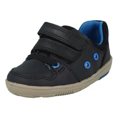 (UK 4.5 Infant, Navy (Blue)) Boys Clarks Casual Shoes With Lights Tolby Boo - F Fit