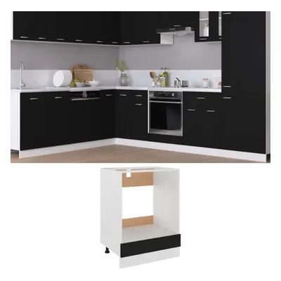 vidaXL Kitchen Cabinet Black Chipboard Home Kitchen Storage Shelf Organiser