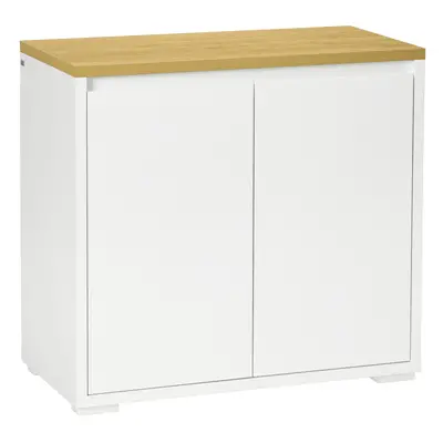 HOMCOM Sideboard Living Room Cabinet with Double Door Cabinet Adjustable Shelf