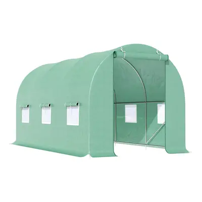 Outsunny Polytunnel Walk In Green House w/ PE Cover, 4.5 x x 2m