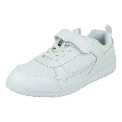 (White, UK 4.5 Child) Boys Clarks Lace Detailed Casual Trainers Orbit Sprint Y