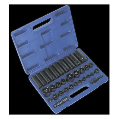 Impact Socket Set 32pc Standard/Deep 3/8" & 1/2"Sq Drive Metric/Imperial