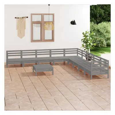 vidaXL Garden Lounge Set Outdoor Lounge Set Piece Solid Wood Pine Grey