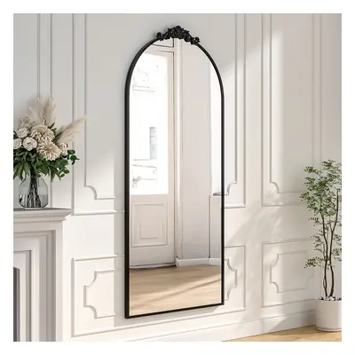 Vintage-Inspired Black Metal Framed Accent Mirror