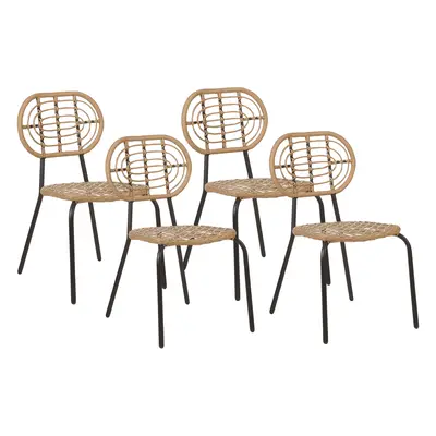 Set of Garden Chairs PRATELLO PE Rattan Natural