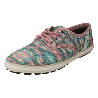 (UK 5, Aqua Tribal (Blue)) Ladies Caterpillar Canvas Shoes Fray