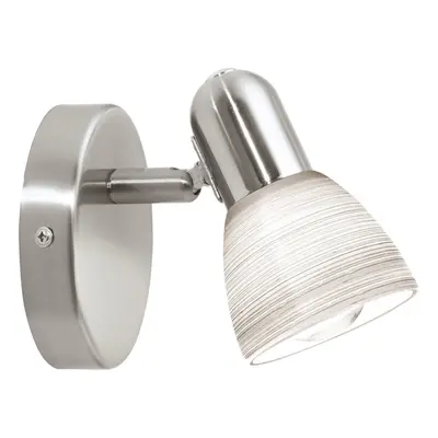 Wall Light Colour Satin Nickel Shade White Glass Wiping Technique Bulb E14 1x25W