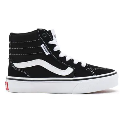 (4 UK, Black/White) Vans Kids Boys Filmore Hi High Top Lace Up Trainers Sneakers - Black/White