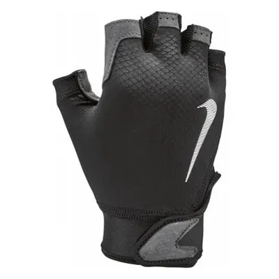 (XL, Black/White/Grey) Nike Mens Ultimate Heavyweight Fitness Fingerless Gloves