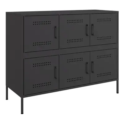 vidaXL Sideboard Storage Organiser Cupboard Side Cabinet Highboard Black Steel