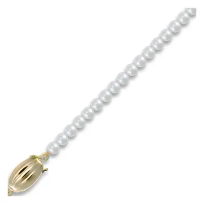 (7.5) Jewelco London Ladies 9ct Yellow Gold Clasp Seawater Cultured Akoya Pearl Elegant Necklace