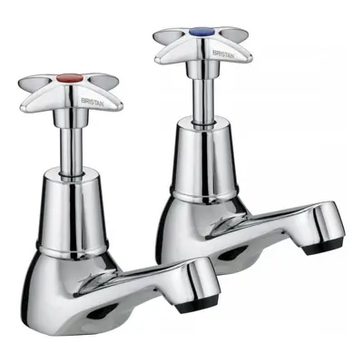 Bristan VAX 1/2 C Cross Top Basin Taps - Chrome Plated