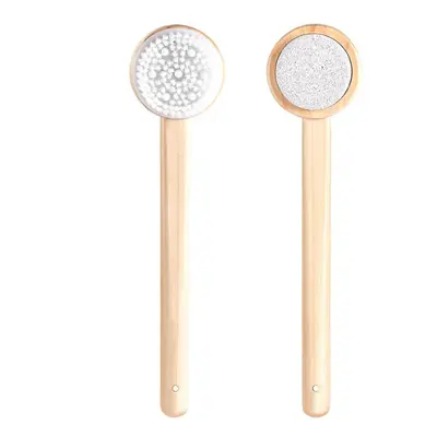 Body Bath Double-side Bath Shower Rubbing Brush - Scrubber Skin Natural Bristle Silicone Massage