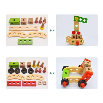 Wooden Simulation DIY Multi-shaped Nut Combo Set Boy Repair Kit Early Childhood Education Puzzle