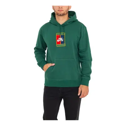 (S) NIKE Mens Fleece Hoodie Green SB Court Logo