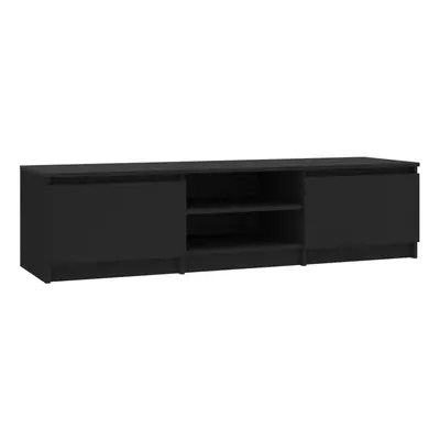 vidaXL TV Cabinet Engineered Wood Black TV Unit Sideboard Stand Furniture