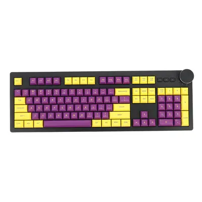 (Purple) Keys Purple & Golden Keycap Set AFD Profile ABS Two Color Molding Keycaps for Mechanica