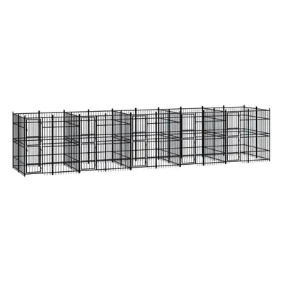 vidaXL Outdoor Dog Kennel Steel 18.43 m? Patio Puppy Enclosure Dog House Cage