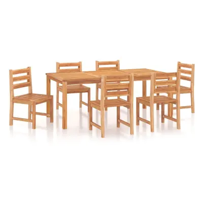 (200 cm table length, 6x chair + table) vidaXL Solid Wood Teak Garden Dining Set Dining Table Ch