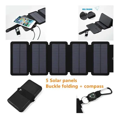 (Card button Type) 30W Foldable USB Solar Panel Monocrystal Solar Cell Folding Waterproof Panels