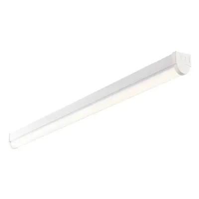 4ft Emergency Batten Light - 24.5W Cool White LED - Gloss White & Opal