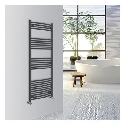 (Anthracite, 1600x600mm) Warmehaus Curved Bathroom Heated Towel Rail Warmer Radiator Central Hea