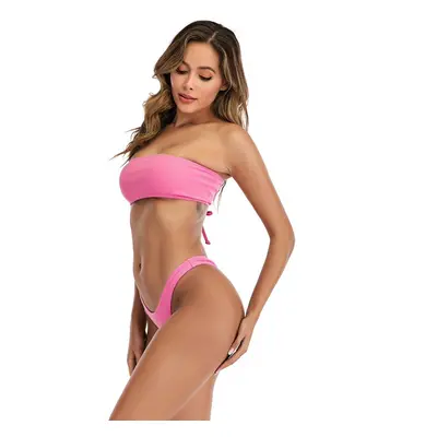 (Pink, S) Women's Two Piece Bikini Sets